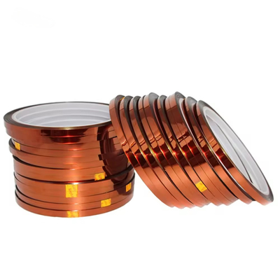 19N/25mm Độ bền kéo Kapton Polyimide Tape 0.05mm Silicone Adhesive Amber Color